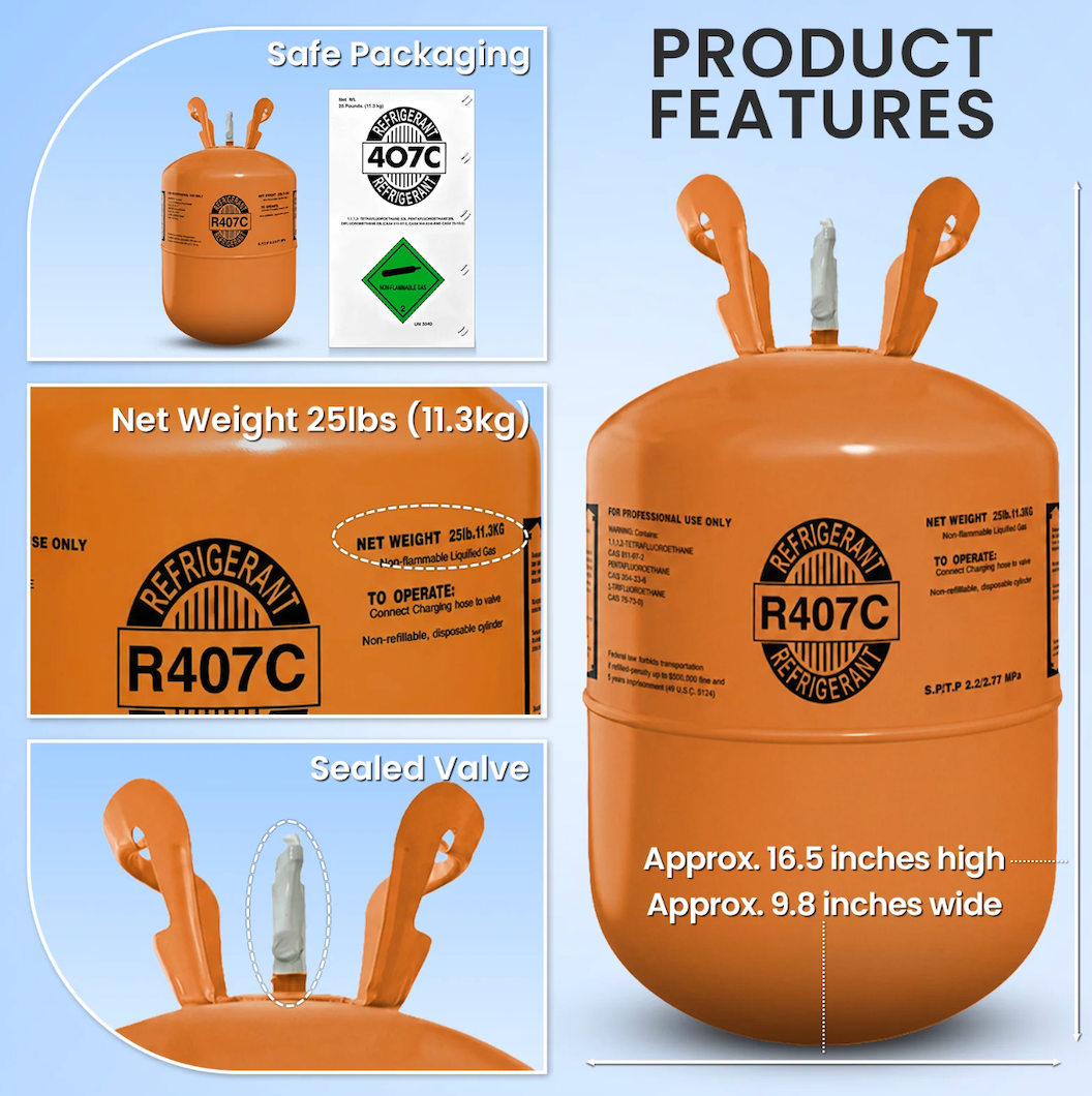 R407C HVAC and refrigeration service application